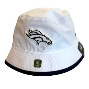 Denver Broncos New Era Bucket Hat White NFL On Field OSFM Football Fan Cap NWT